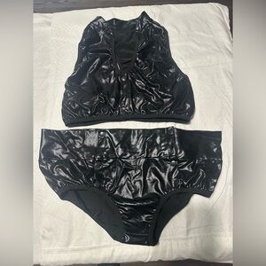 SHEIN Black Shiny Intimates Set